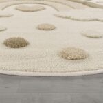 TT Home Kids Rug Carpet for Children Nursery Decor Boy Girl Soft 3D Sun Modern Soft, colour:Dark Cream Sand, Size:120 cm round - Image 2