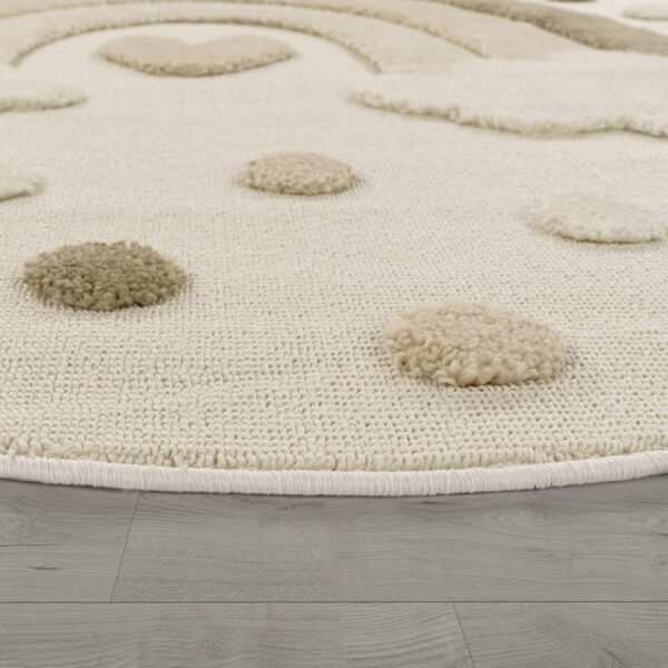 TT Home Kids Rug Carpet for Children Nursery Decor Boy Girl Soft 3D Sun Modern Soft, colour:Dark Cream Sand, Size:120 cm round - Image 2