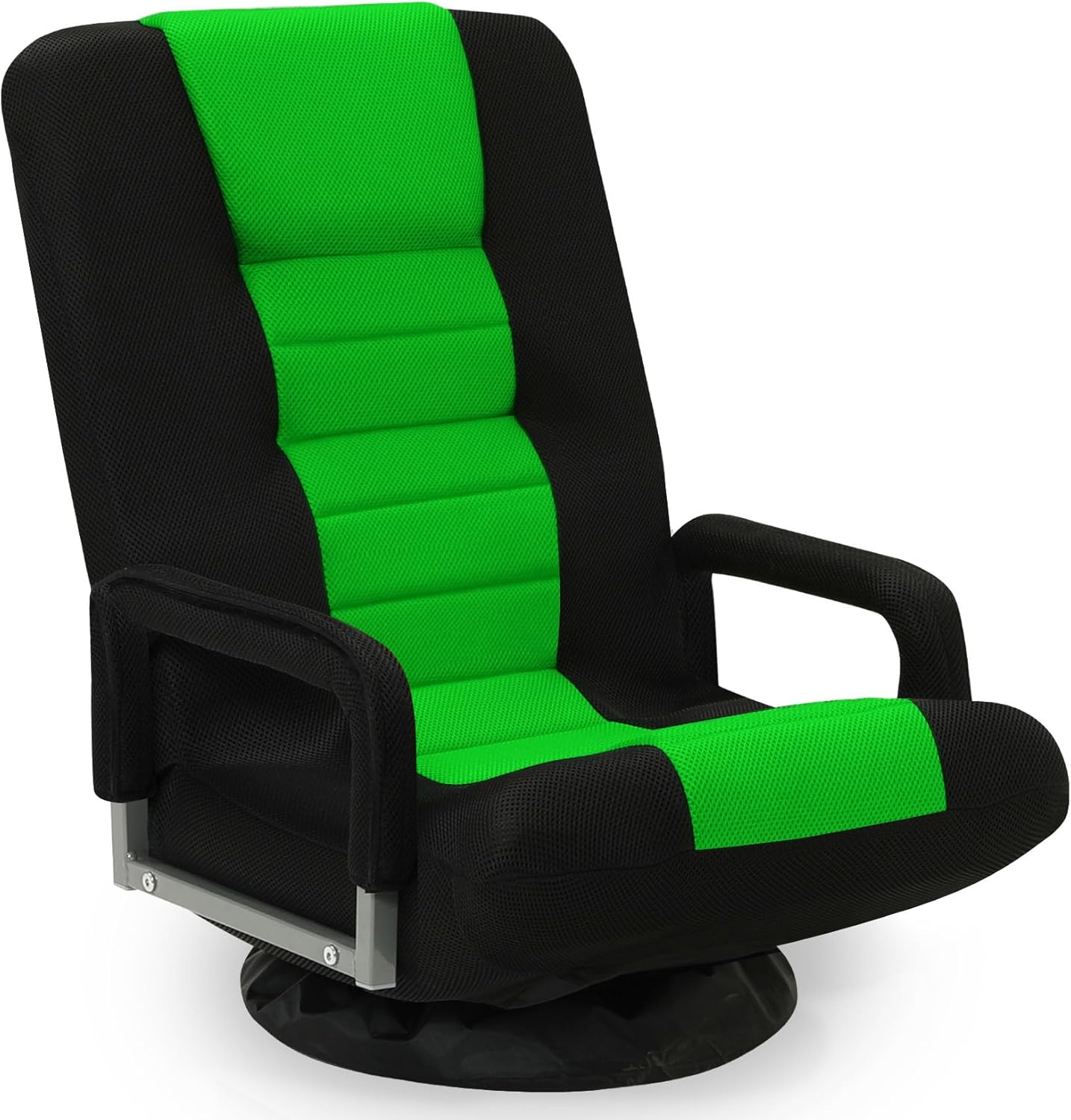 711PAFehZtL._AC_SL1500_.jpg Swivel Floor Gaming Chair w/Armrests,Folding Video Reclining Sofa w/6 Adjustable Position, Padded Backrest & Cushion, Lazy Lounger Couch for E-Sports, Reading, Relaxing, Watching TV, Green - Image 1