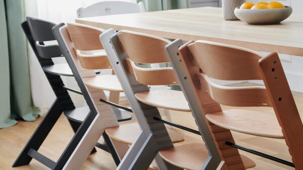 Kinderkraft Wooden Highchair 3 in 1 ENOCK, Multifunctional Baby Chair, Ajustable Heigh and Footrest, Safety Harness, with Detachable Tray, for Children up to 10 Years, White - Image 2