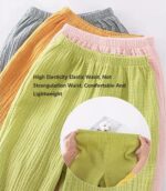 Baby Boy Girl Spring Autumn Clothes Twin Kid Infant Toddler Bloomers Elastic Harem Pants, Baby Light Long Trousers Cotton Climate Trousers Boys Girls Summer Trousers, Pack of 3 - Image 3