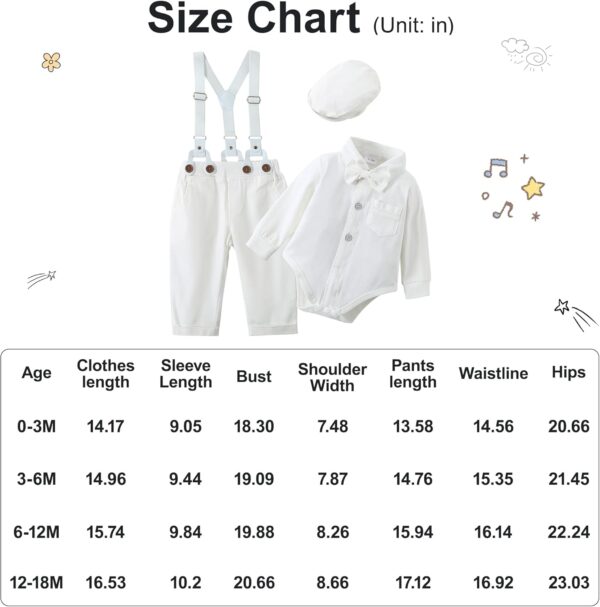 ZOEREA Baby Boy Gentleman Outfits Clothes Set 0-18 Months Romper Jumpsuit with Bow Tie + Suspender Pants Infant Wedding Clothing Sets - Image 5