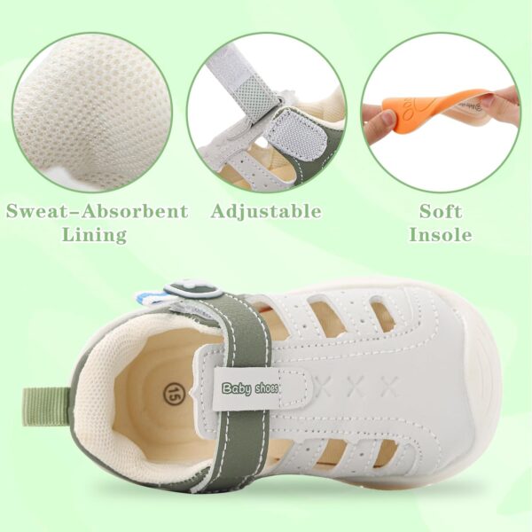 MK MATT KEELY Baby Boys Girls Sandals Toddlers Summer First Walking Shoes Kids Closed Toe Pre Walkers with Anti-Slip Rubber Sole - Image 5