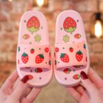 HAOLEI Baby Girls Slide Sandals Strawberry Print Soft Sole Slip On Sliders Thick Bottom Cloud Sliders Summer Slippers Beach & Pool Shoes for Toddlers Children Kids 2-10 Years - Image 3