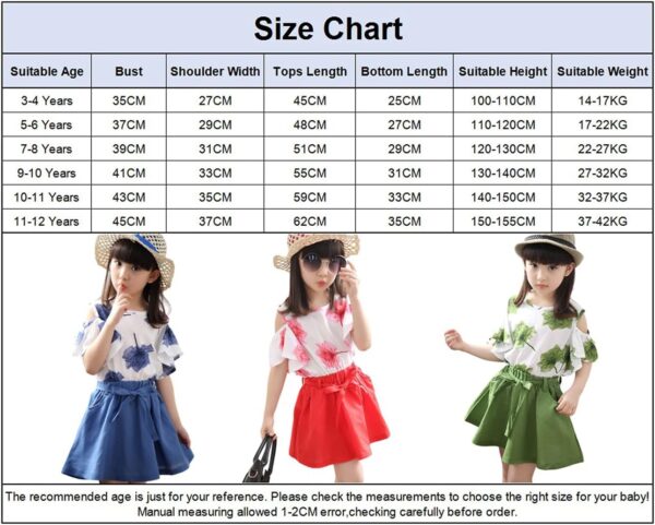 Girls Summer Flower Clothes Set Ruffle Sleeve T-Shirts and Mini Skirt 2Pcs Outfits for Age 3-12 Years - Image 7