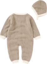 Dark Bloomers Toddlers Hat Boy Knitted Baby Jumpsuit Romper Cotton Outfits Sweater Set Girl Boys Romper&Jumpsuit Valentines Day Baby Girl - Image 4