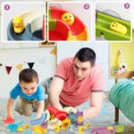 Bath Toys for 3 4 5 6 Year Old Boys Girls Duck Slide Bath Toy 34pcs Duck and Slide Bath Toy Wall Track Duck Bath Toy Slide Educational Sensory Bath Slide Toy with Watermill Sliding Interactive Toy… - Image 5