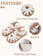 FEOYA Toddler Baby Sandals Non-Slip Closed Toe Flat Shoes Girls Summer Soft Sole First Walking Sandals Casual Classic Shoes Size 6-12 - Image 2
