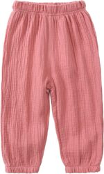 inlzdz Baby Boys Girls Cotton Linen Trousers Pants Toddlers Casual Harem Pants Long Bloomers