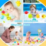 Bath Toys for 3+ Year Olds | Light Up Water & Magnetic Fishing Set with Wind-Up Floating Duck & Boat | Toddler Bath Time Sensory Play, Educational Bathroom Gift for Boys Girls (6 Interactive Pieces） - Image 5