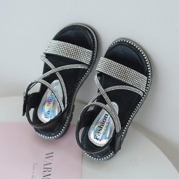 Baby Kids Pearl Sequins Sandals Open Toe Wide Summer Shoes Boys Girls Toddler Rubber Slip On Strap Loafers Comfy Trendy Kids Slides Sandals Girls Size 3 Kids Foam Sandals( - Image 2