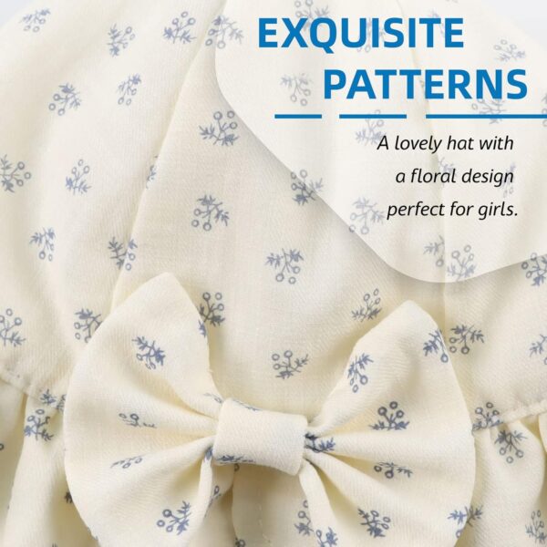 XIAOHAWANG Baby Girl Sun Hat Embroidered Flowers Toddler Bucket Hats Summer Cap for Infant Girls - Image 3