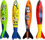 4Pcs Diving Torpedoes - Swimming Pool Sinkers for Kids Age 7-12, Underwater Diving Toys for Girls & Boys