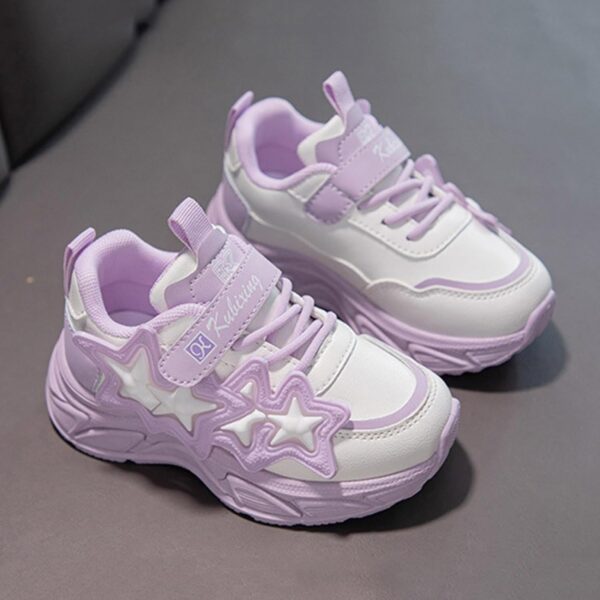 Boys Girls Sneakers Kids Sports Athletic Shoes Walking Shoes Little Kid/Big Kid Girls Sports Shoes Fashion New Pattern Cute Star Flat Bottom Comfortable Non Slip Hook Loop Seasonal Casual Shoes - Image 9