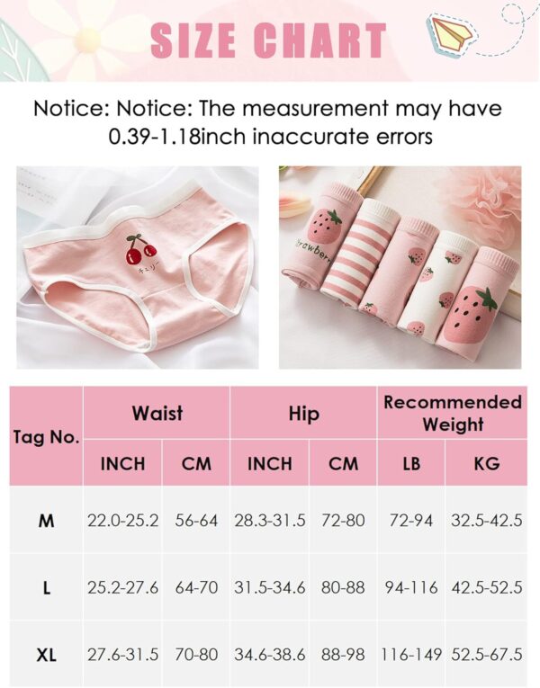 Happy Cherry - Cotton Briefs Underwear Girl Knickers Short Briefs Pants Underwear Pants Kids Underpants Comfortable Soft Breathable Panties with Colorful Cute Cartoon Pack 10 for Teenage 9-15 Years - Image 2