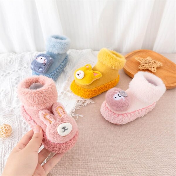 Baby Shoes 0to3 Months Girls Infant Toddle Footwear Winter Toddler Shoes Soft Bottom Indoor Non Slip Warm Floor Animal Socks Shoes Infant Boots Size 3 Boys - Image 2