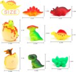 Dinosaur Toy Bath Floating Toy with Auto Flashing Early Learning Toy Dinosaur Theme Model 8 Pcs Bathtub Shower Toy Gift for Kids and Pets - Image 4