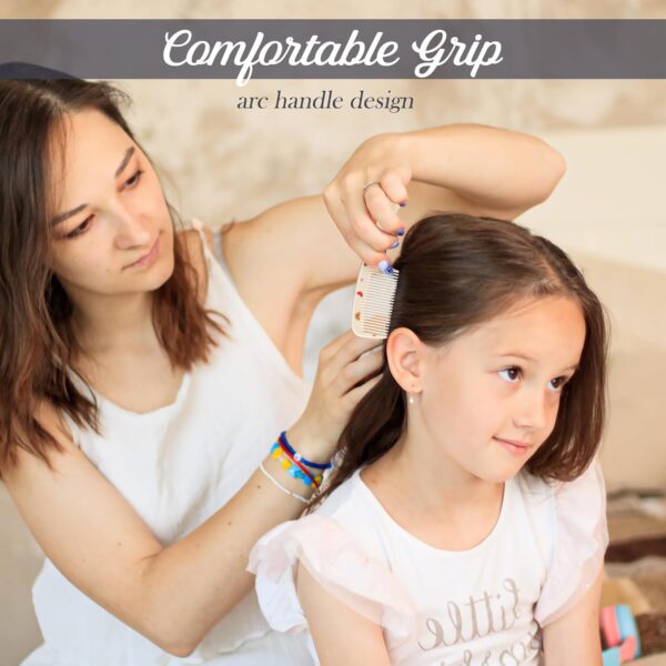 MEGAVOW 4 Pcs Girls Boys Hair Brush and Comb Set, Cute Styling Childrens Comb Hairbrushes Hairdressing Rat Tail Brush for Toddler Child's Hair - Image 4