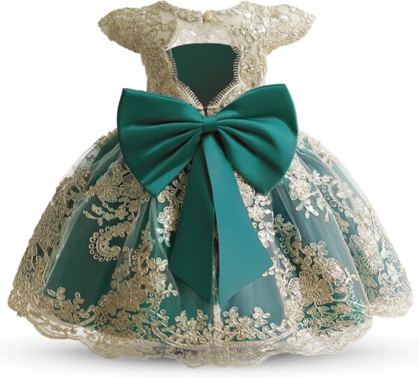 TTYAOVO Baby Girls Embroidered Tulle Flower Princess Bridesmaid Wedding Birthday Party Long Sleeves Dress - Image 2