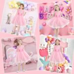 discoball Mädchen Prinzessin Kleid Rose Blume Fliege Partykleid Tüll Hochzeitskleid Brautjungfer Taufe Elegantes formelles Kleid für Mädchen - Image 8