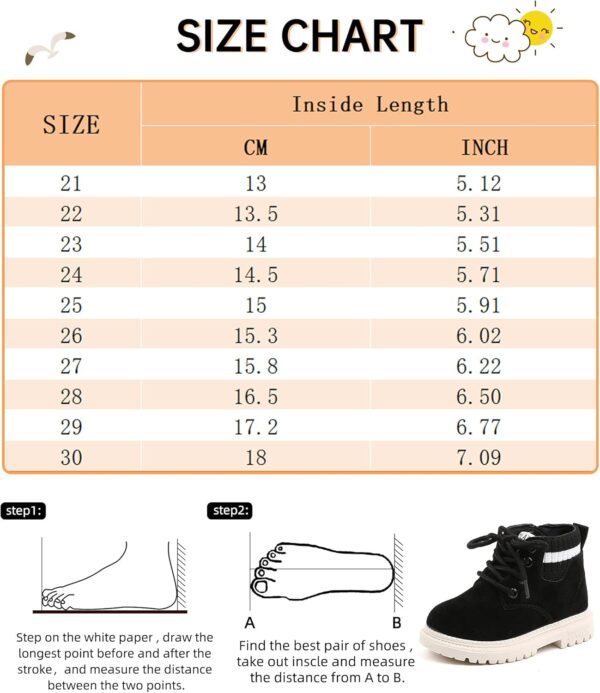 FEOYA Toddler Baby Boys Girls British Style Ankle Boots Suede Snow Boots Fur Lined Warm Shoe Lace Up Boots Shoes - Image 6