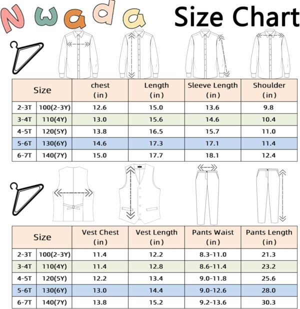 Nwada 4 Piece Boy Suits Boys Wedding Suit Page Boy Party Prom Formal Tuxedo Suits 3-4 Years - Image 8