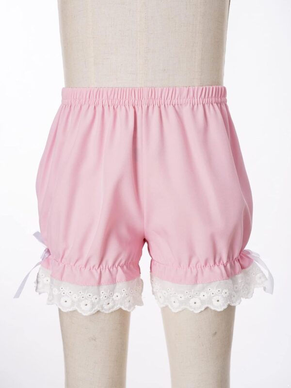 CHICTRY Kids Girls Dance Shorts Ruffle Bowknot Bloomers with Lace Trim Pettipant Safety Shorts Undershorts Bottoms Underwear - Image 3