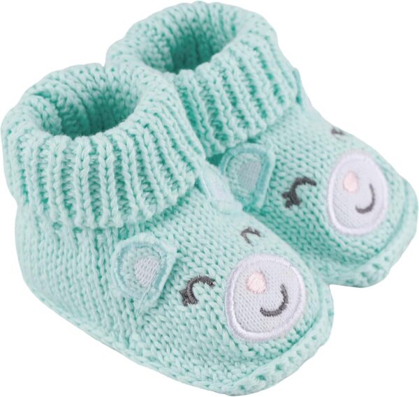 LACOFIA 2 Pairs Newborn Knitted Booties Soft Baby Boys Girls Bootees 0-3 Months - Image 6