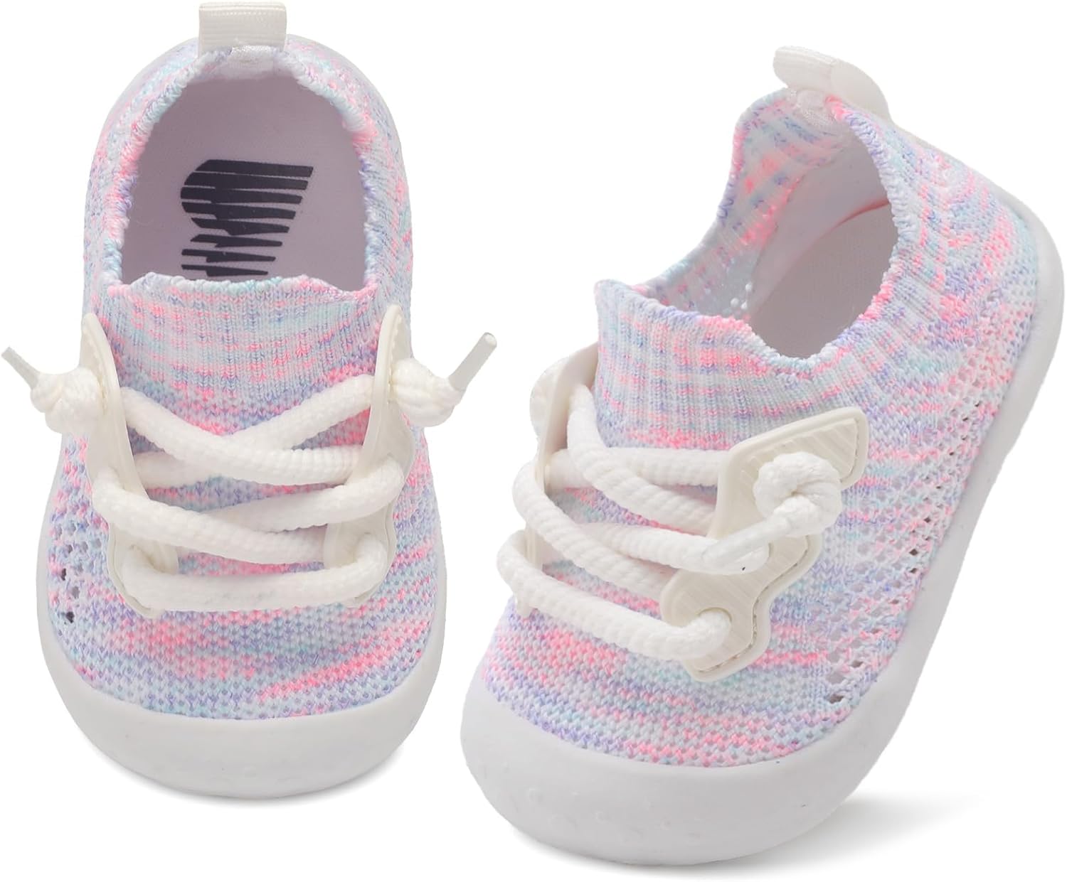 714Rd5gjXUL._AC_SL1500_.jpg JIASUQI Baby Shoes Soft Baby First Walking Shoes Wide Barefoot Baby Boys Girls Shoes Soft Sole Infant Sneakers Toddler Lightweight Sock Shoes(Tiedye 128,18-24Months) - Image 1