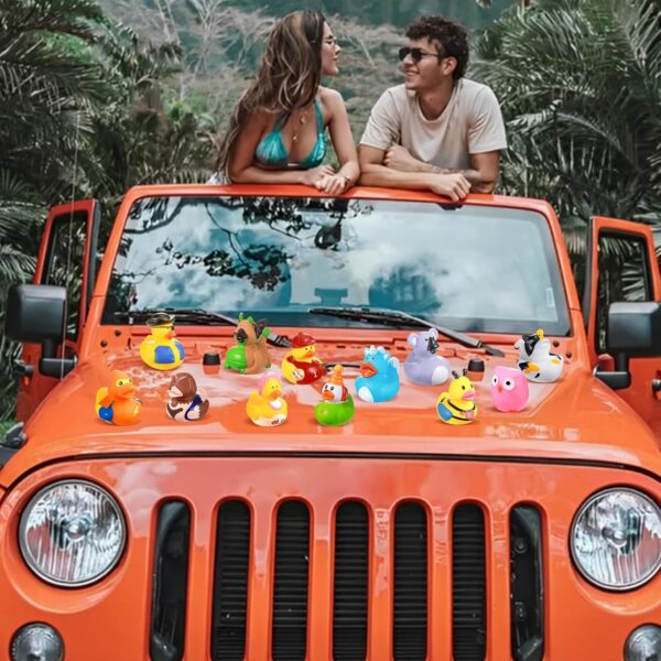 SCIONE 12PCS Rubber Ducks Bath Toys Colorful Bath Ducks Toys for Baby Shower Awards Easter Party Bag Fillers for Kids Classroom Gift Exchange - Image 4