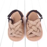 School Shoes for Girls Size 7 Infant Shoes Summer Children Infant Toddler Shoes Girls Sandals Flat Bottom Lightweight Li Linen Woven Upper Soft Breathable Girls Black Trainers Size 1 Kids Shoes Girls - Image 5