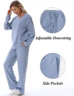 FEOYA Maternity Trousers Womens Wide Leg Long Pants Elastic Waist Casual Sweatpants Loose Pregnancy Trousers with Pocket S - 4XL - Image 3