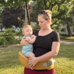 Bebamour Baby Carrier Newborn to Toddler Baby Carrier Hipseat 0-36Months with Head Hood, 3 PCS Teething Pads, Waist Extender, Black Pro - Image 9