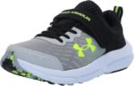 Under Armour Bps Assert 10 Ac boys Shoes, (102) Mod Gray/Black/High Vis Yellow, 2 Wide Little Kid