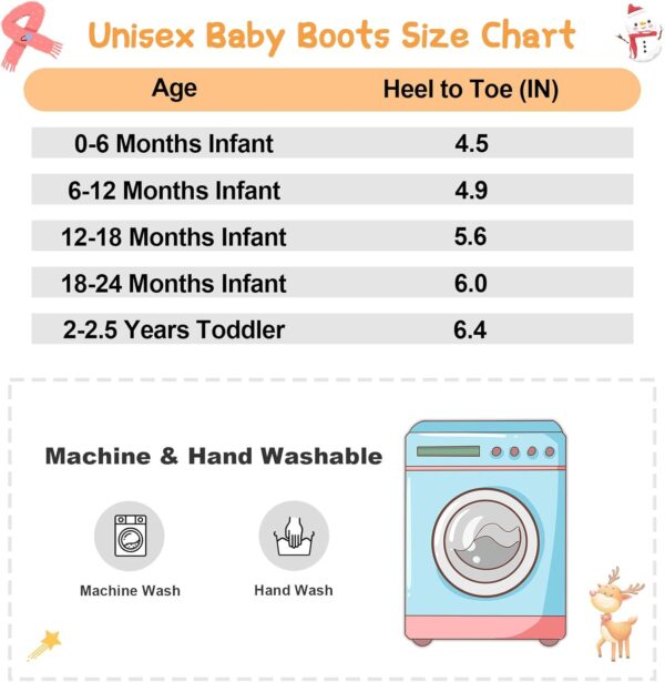 JIASUQI Baby Winter Booties Toddler Ankle Snow Boots with Faux Fur Lined Kid Warm Slippers Shoes for Baby Boys Girls - Image 6