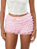 FeMereina Womens Lace Trim Layered Ruffle Lolita Bloomers Coquette Sexy Boy Shorts Y2k Bubble Frilly Pumpkin Fairy Bottoms