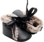 Boots Girls Bowknot Soft First Infant Baby Snow Cotton Warm Shoes Plush Baby Shoes Toddler Boy Boots Size 5 - Image 4