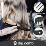 SWEET VIEW 4 Pcs Hair Styling Brush Set with 1 Pcs Edge Brush 1 Pcs Bristle Hair Brush 1 Pcs Rat Tail Comb 1 Pcs Wide Tooth Comb, Hair Comb Set for Slick Baby Hair and Flyaways - Black - Image 7