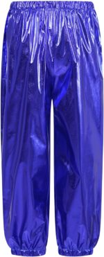 YiZYiF Kids Boys Girls Jazz Hip Hop Street Dance Clothes Shiny Metallic Long Sleeve T-Shirt with Harem Pants Set Dancewear - Image 7