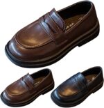 Leather Shoes Children's Girls Moccasins Low Shoes Slip On Loafers Children's Shoes Comfortable Soft Sole Uniform Shoes Evening Shoes School Shoes Dance Shoes Non-Slip Children's Shoes Size 23-36 - Image 4