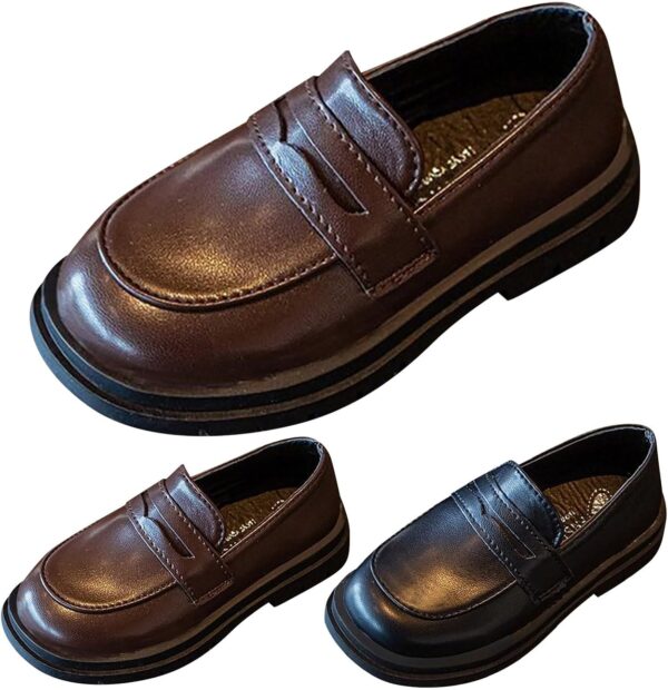 Leather Shoes Children's Girls Moccasins Low Shoes Slip On Loafers Children's Shoes Comfortable Soft Sole Uniform Shoes Evening Shoes School Shoes Dance Shoes Non-Slip Children's Shoes Size 23-36 - Image 4