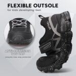 UOVO Boys Trainers Kids Walking Shoes Low-Top Sneakers Children Waterproof Trekking Hiking Footwear Running Shoes Black Blue Gray Size 9 UK Child to 5.5 UK - Image 5