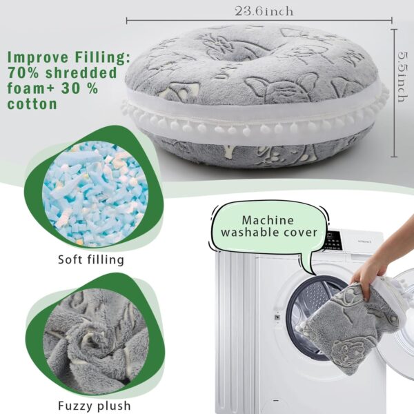 MeMoreCool Kids Floor Pillow Seating Round Floor Cushion Glow in Dark, Large Floor Pillow for Kids, Child Floor Pillow Cushion for Sitting, Big Circle Pillow Seat for Floor Playroom Reading Nook - Image 4