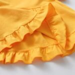 Toddler Baby Girl Clothes Solid Color Short Sleeve Ruffle Tops Flower Pants Outfits Sets - Image 5
