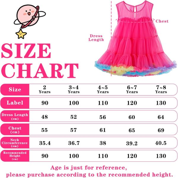 LACOFIA Girls Tutu Dress Toddler Layered Fluffy Summer Dresses Casual Party Tulle Sundress for Kids 2-8 Years - Image 6