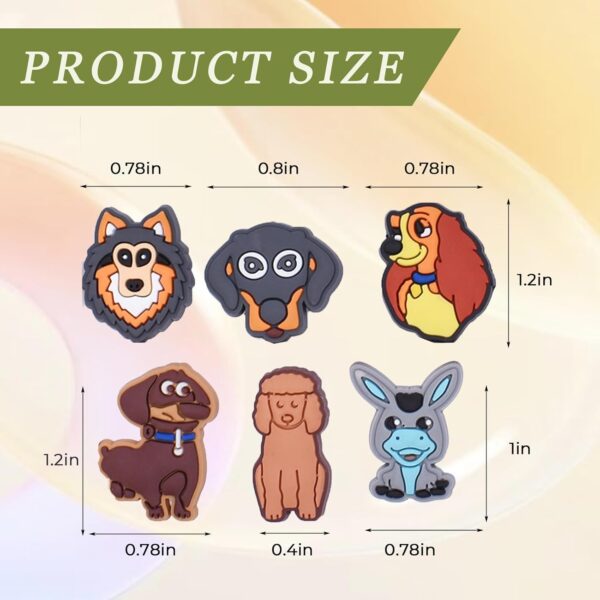 UYGTHI 21PCS Shoe Charms for Kids Teens Boys Girls Men Women - Cute Animal Shoe Decorations, Dog-Themed PVC Shoe Accessories for Sandals, Perfect Party Favors, Birthday Gifts, Holiday Decorations - Image 7