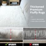 Rugs Living Room Soft Bedroom Rug Fluff Area Rugs Shaggy Carpets Non-Slip Modern Luxury Fur Carpet for Kids Room Comfy Home Decor Floor Mat (White, 120 x170 cm) - Image 6