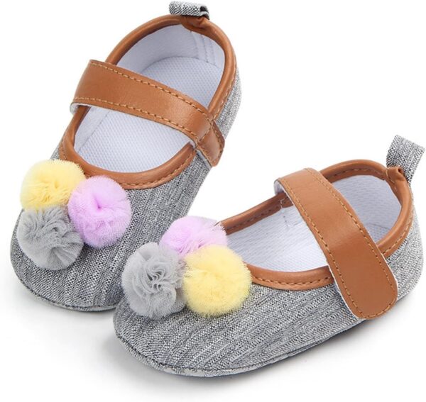 Baby Shoes 6-12 Months Boys Single Shoes Casual Shoes Soft Sole Non-Slip Children's Shoes First Walking Shoes Indoor Christening Shoes Toddler Shoes Girls Baby Shoes Loafers, Grey (grey 1), 12 - Image 2