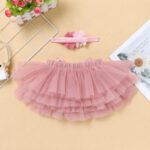 Tutu Skirt for Baby Girl with Diaper Cover Toddler Girls Layered Tulle Skirts Bloomers and Headband First Birthday Cake Smash Outfits - Image 2