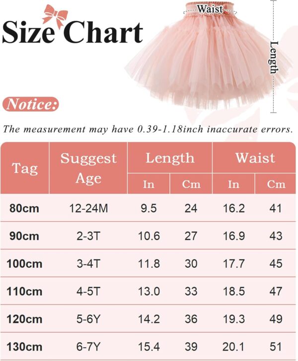 Happy Cherry Girl's Tutu Skirts Toddler Ruffle Layered Tulle Skirt Princess Tutu Pettiskirt Party Dance Bubble Mini Skirt 12 Months - 7 Years - Image 6